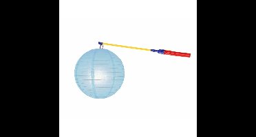 Shoppartners Lampion - lichtblauw - 25 cm - met lampionstokje