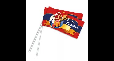 Sinterklaas zwaaivlaggetjes - 200x stuks - plastic - handvlaggetjes - Intocht