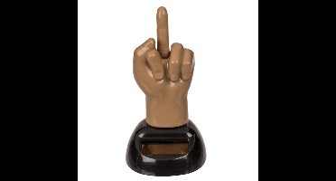 Solar bewegend figuur - middelvinger - bruin - kunststof - 10 cm