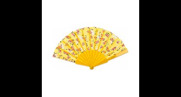 Spaanse hand waaier - Meloenen print - 23 cm - kunststof - Fruit thema