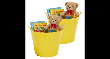 Storage solutions speelgoedmand - 2x - geel - 27 l - kunststof - 42 x 35 cm - opbergmand