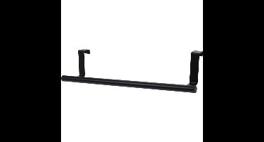 Theedoek / handdoekrek voor kastdeurtje - zwart - metaal - 37 cm