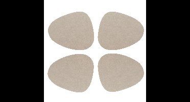 Unique Living placemats Floris lederlook - 4x - 39 x 30 cm - beige - PU leather - tafel
