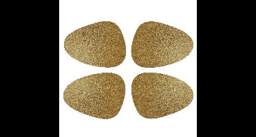 Unique Living placemats Floris lederlook - 8x - 39 x 30 cm - goud - PU leather - tafel