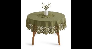 Unique Living tafelkleed/tafellaken - buiten/binnen - groen - Dia 152 cm - rond