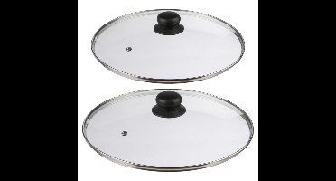 Universele glazen pannendeksels - set van 2x stuks - Dia 24-30 cm