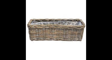 VD Leeden Opbergmand Klassiek - bruin - rechthoek?- 60 x 23 x 20 cm - rotan - gevlochten riet