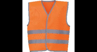 Veiligheidshesje / vestje voor kinderen - oranje - maat M - met reflectie - reflectievest