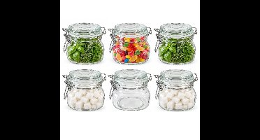 Voorraad/weckpot - 6x - transparant - glas - 10 x 10 cm - 500 ml - Bormioli Rocco