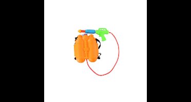 Waterpistool spuit - oranje - 32 cm - 2100 ml - met rugzak watertank - waterspuit