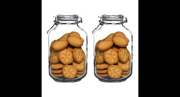 Weckpot/inmaakpot - 2x - 4L - glas - met beugelsluiting - luchtdicht - voorraadpot
