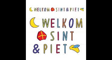 Welkom Sint en Piet letterslinger karton 300 cm