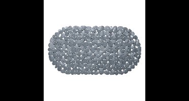 Wicotex Douchemat - ovaal - grijs - steentjes - 68 x 35 cm