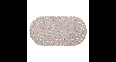 Wicotex Douchemat - ovaal - taupe - steentjes - 68 x 35 cm