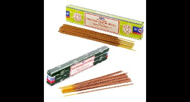 Wierook cadeaus set - 2x geurstokjes - Citroengras en Patchouli Forrest geur - Meditatie