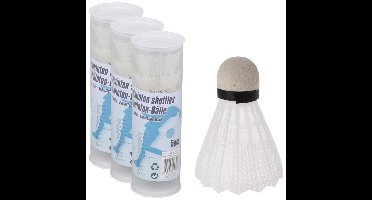Witte Badminton shuttles - 15x stuks - kunststof - 7 cm - shuttles voor spel - sport - vakantie