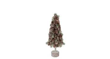 FESTIVE NATURE WHITE GREEN TREE PINE CONE 15X40CM