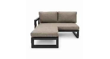 Grosso 2-zits bank R+ hocker antraciet