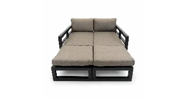 Grosso 4-zits bank + 2x hocker antraciet