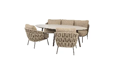 Mallorca low dining set met Salute low dining tafel