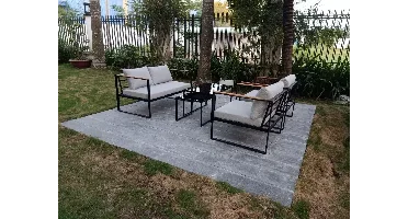Loungeset Acre zwart/grijs met 2-zitsbank van Vita