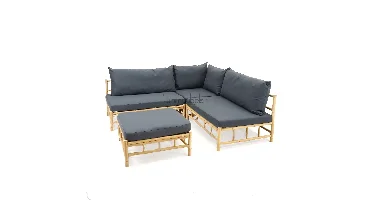 Tuinset Bamboo Chaise Longue Naturel Loungeset Tuin Buiten Vita