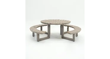 Vita Massa ronde picknicktafel taupe