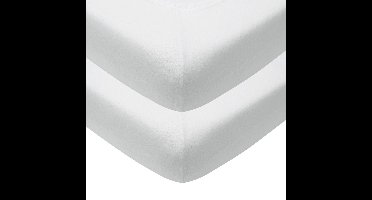 Hoeslaken Ledikant Meyco Molton Stretch 60x120 Wit