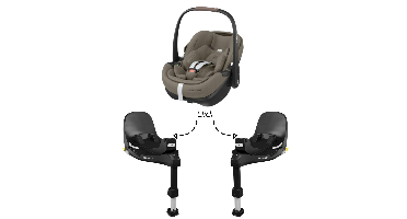 Set | Autostoel Maxi-Cosi Pebble 360 Pro2 Twillic Truffle met 2 x Isofixbase Maxi-Cosi Familyfix Pro 360 Slidetech