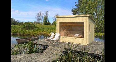 Interflex Carel S Buitensauna 300x225 cm 18 mm vuren blank