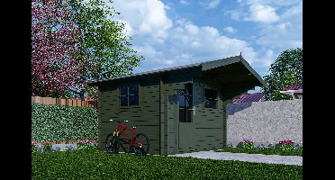 Interflex 3026 Blokhut 300x250 cm 28 mm vuren exterieur gecoat