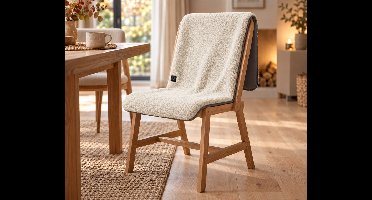 Stoelverwarmer Teddyfleece met USB Wit