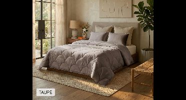 Eazy Dekbed Met 100% Perkal Katoenen Tijk 240 x 200 cm Taupe