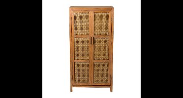 Webbing kast Bandung hoog - bruin - 140x70x40 cm