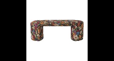 Bankje bouquet - rood/paars/zwart - 44x120x45 cm