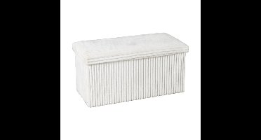 Opbergbox teddy rib rechthoekig - wit - 38x76x38 cm