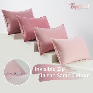 Kussenhoezen, roze, 30 x 50 cm, set van 4 stuks, fluweel, kleurverloop, sierkussen, overtrek voor bank, slaapkamer, woonkamer, balkon, zacht