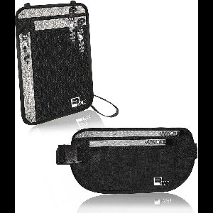 RFID Geldriem en Nekportefeuille - Veilige Paspoorthouder en Verborgen Reiszakje - Zwart, Eén Maat