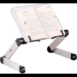 Fedec Boekstandaard - Verstelbaar - Salontafelboek - Aluminium - Zwart - 30 x 40 x 36 cm