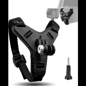 Allecto Plus - Motorhelmhouder - universele bevestiging - zwart - geschikt voor action camera's - inclusief schroef - voor diverse merken.