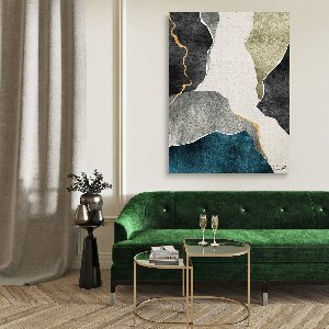 Luxe Canvas Schilderij Flowing Abstraction | 90x60 cm | Woonkamer | Slaapkamer | Kantoor | Muziek | Design | Art | Modern | ** 4CM DIK!