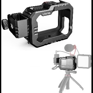 Ulanzi G9-14 Vlog Cage metaal voor GoPro 9/10/11/12/13 - Cold shoe en 1/4 inch schroefgaten voor videolamp of microfoon - Compatibel met Max Lens Mod - Zwart
