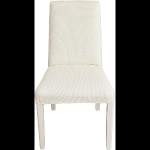 6x Elastische Stoelhoezen Jacquard Stretchhoes Melkwit - Universele Spanhoezen voor Feest, Bruiloft en Diner