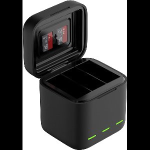 Telesin batterij oplaadbox voor GoPro Hero 13 - Geschikt voor 3 batterijen en 2 Micro-SD kaartjes - Met LED indicatie - Zwart