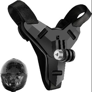 EGoods - Verstelbare motorhelmhouder met riem voor GoPro en actiecamera's - Zwarte chin rest