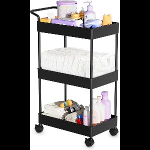 Verrijdbare Luiertafel Organizer voor Babykamer - 3-laags Luiercaddy voor Commode en Kinderbed