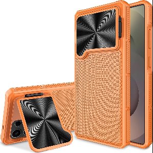 Zandarix Geschikt voor Samsung Galaxy S25 Ultra - Geschikt voor Mag - Robuust - Kickstand - Schokabsorberend - Back Cover Hoesje - Oranje