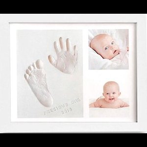 FEDEC Baby Fotolijst - Klei Afdruk Hand/Voet - Kraamcadeau - 3D Collage - 54 extra letters