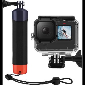 Allecto Premium - Waterdichte Drijvende Handgreep met Onderwaterbehuizing - Accessoire Set voor Action Camera - Zwarte GoPro Hero 13/12/11/10/9.