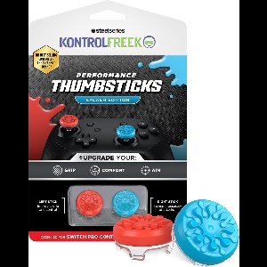 KontrolFreek Performance Thumbsticks - Switch Pro Controller - Splash Rood/Blauw